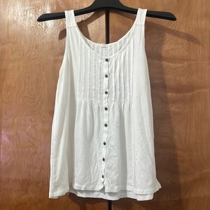 J. Crew White Button-Front Tunic Tank Top